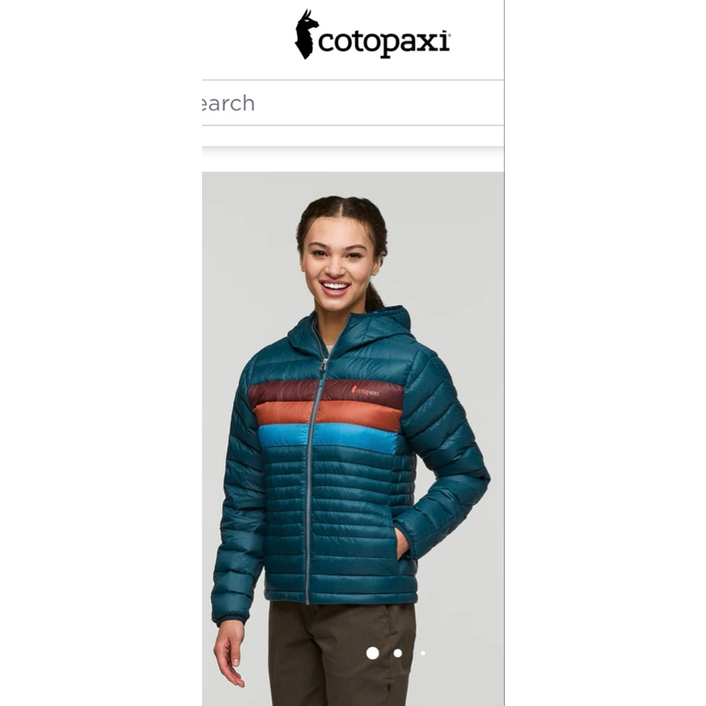 NWT Women's Cotopaxi Teal & Brown Fuego Hooded Puffer Jacket M - Picture 2 of 10